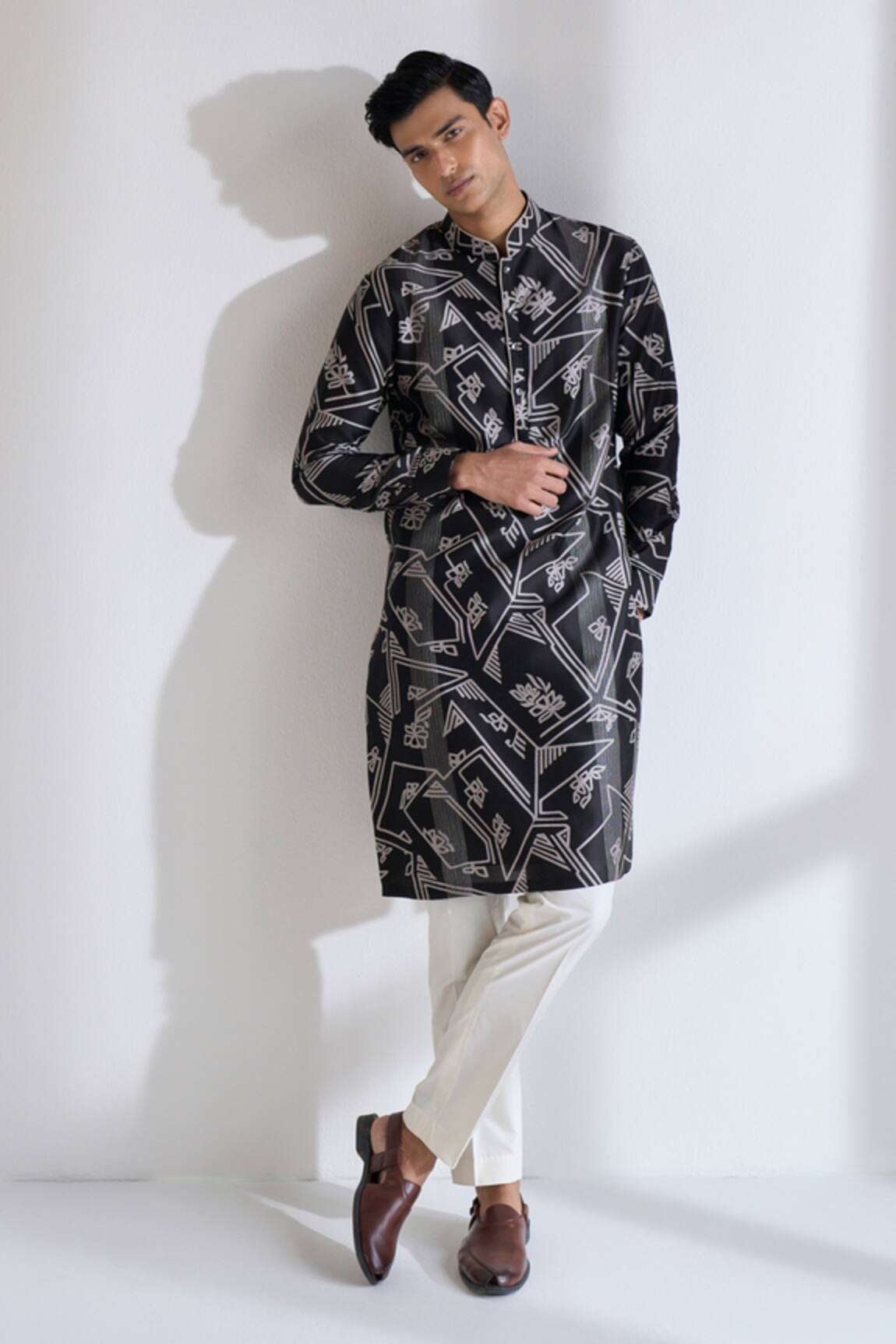 Dhruv Vaish Clasic Cut Printed Kurta Set