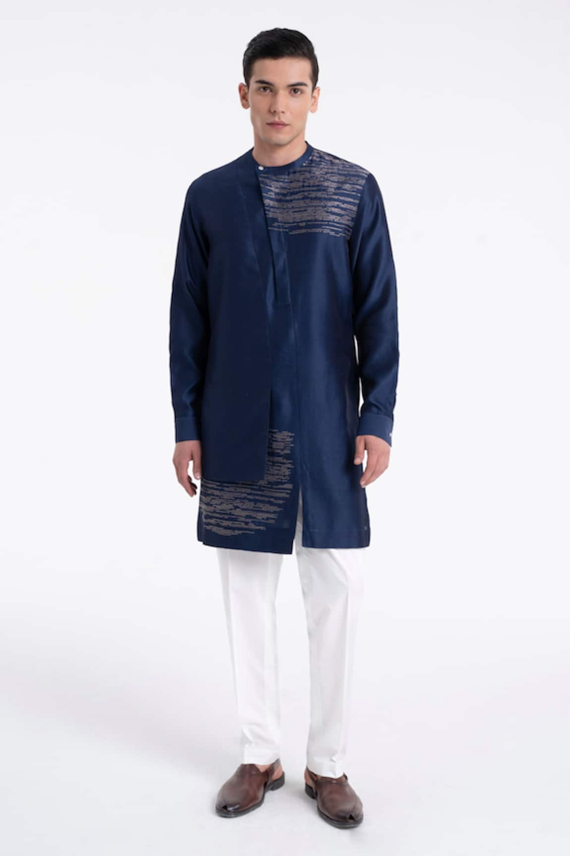 Dhruv Vaish Zari Embroidered Layered Kurta Set