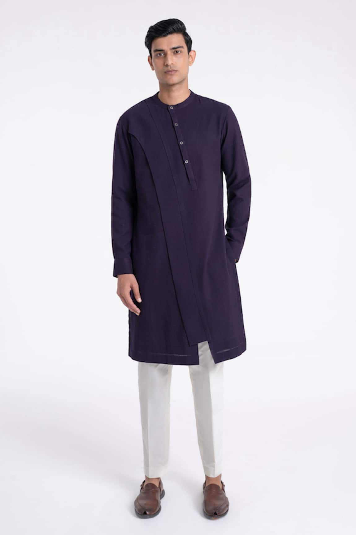 Dhruv Vaish Diagonal Curve Panel Kurta Set