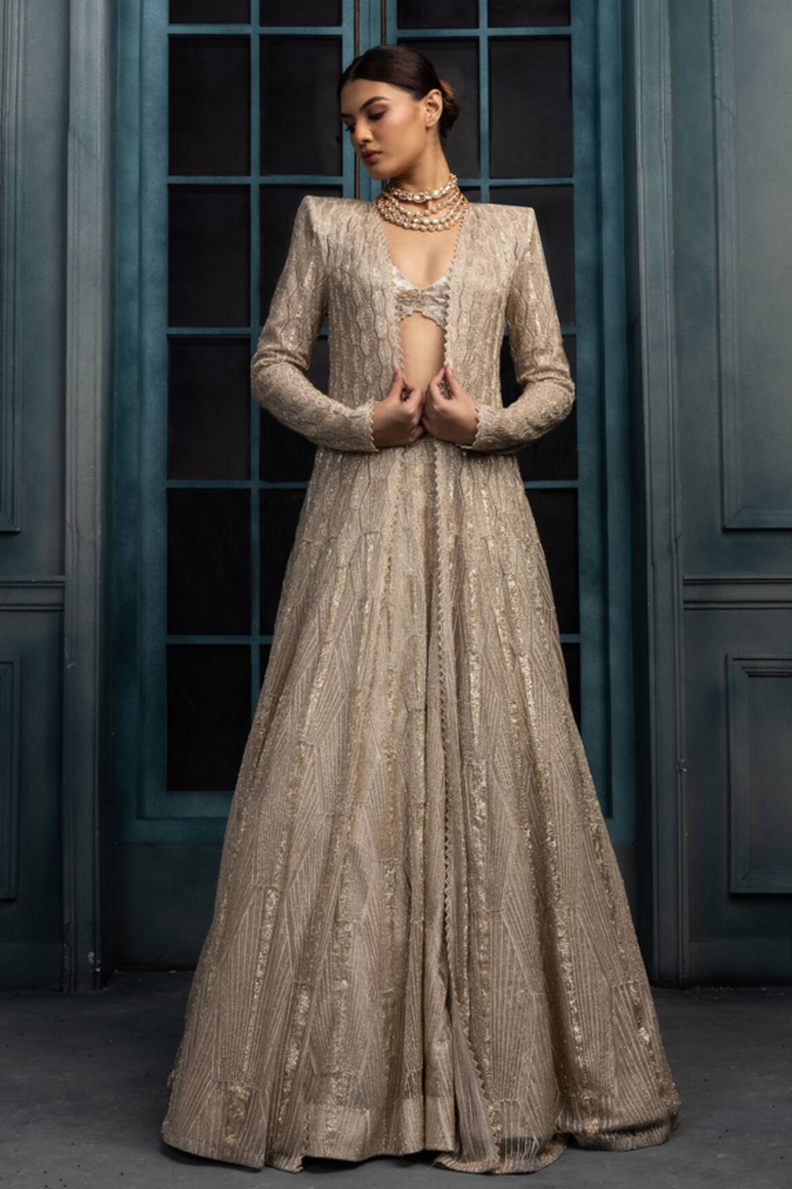 Ritika Mirchandani Marquess Floral Embroidered Jacket Lehenga Set