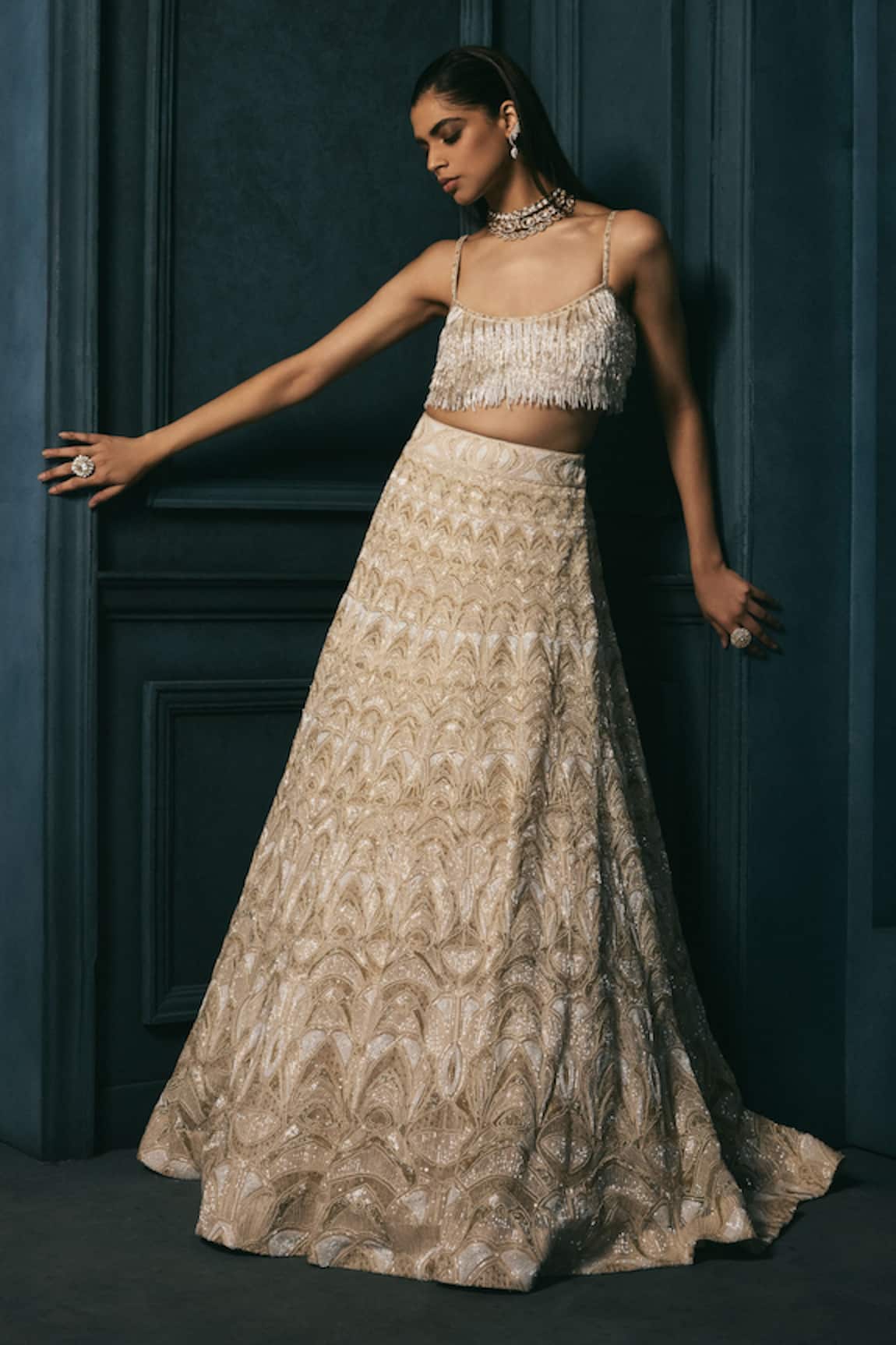 Ritika Mirchandani Alice Tassel Embroidered Blouse & Lehenga Set