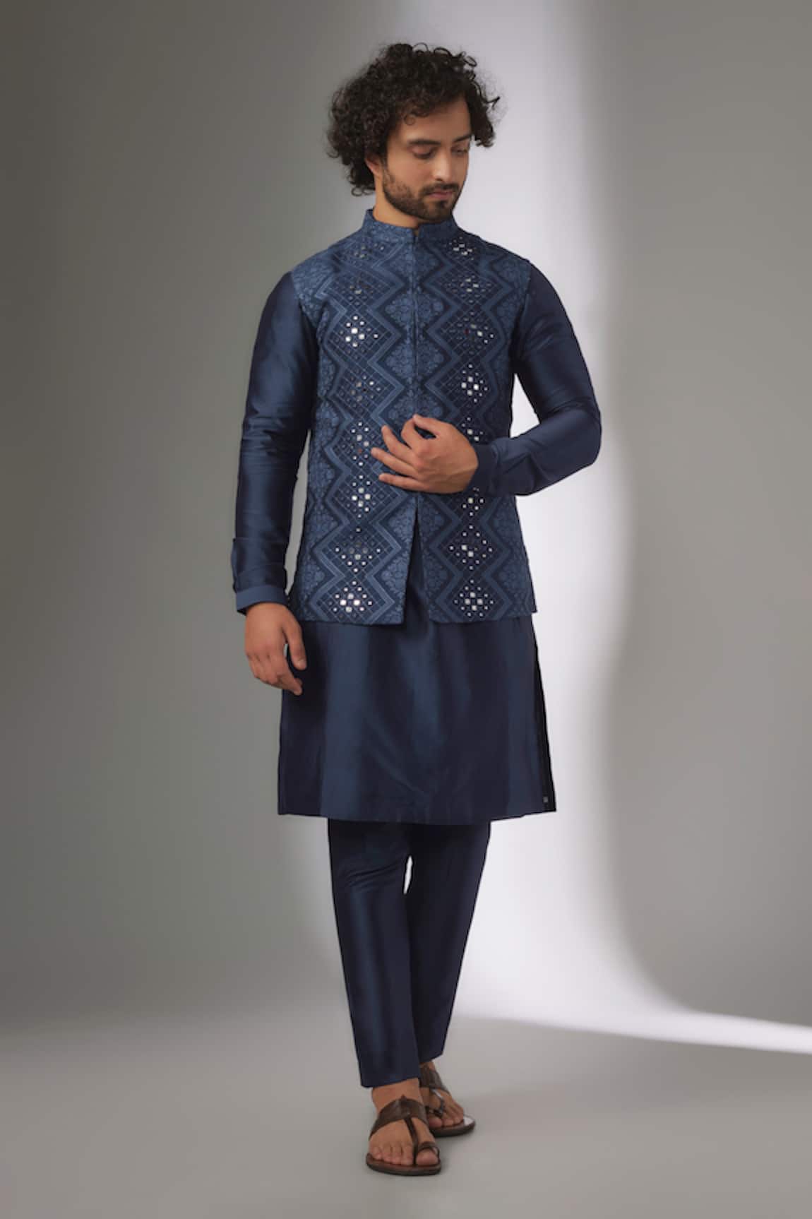 SALIL BHATIA Van Mahal Embroidered Nehru Jacket Set 