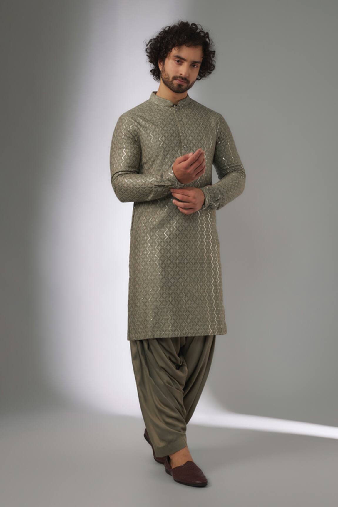 SALIL BHATIA Surat Mahal Thread & Sequins Embellished Kurta Set 