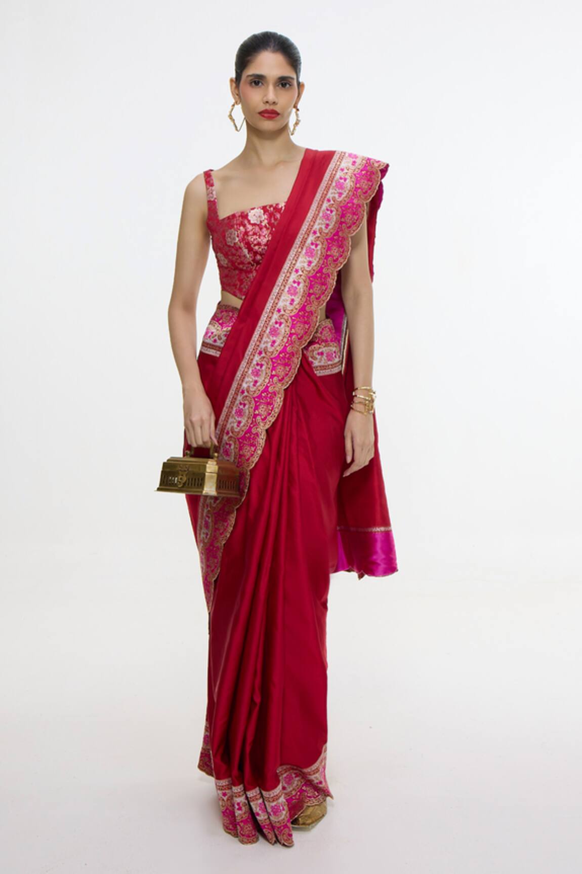 Ekaya Banaras Handwoven Kadhwa Banarasi Saree With Running Blouse