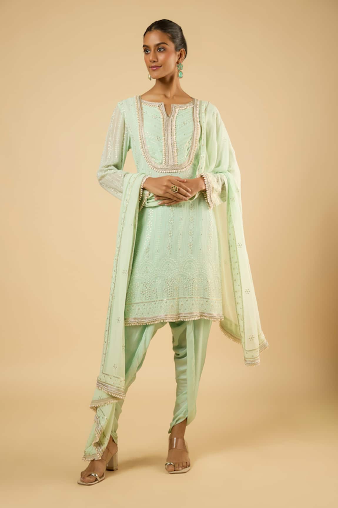 Dori & CO. Embroidered Kurta & Dhoti Pant Set  