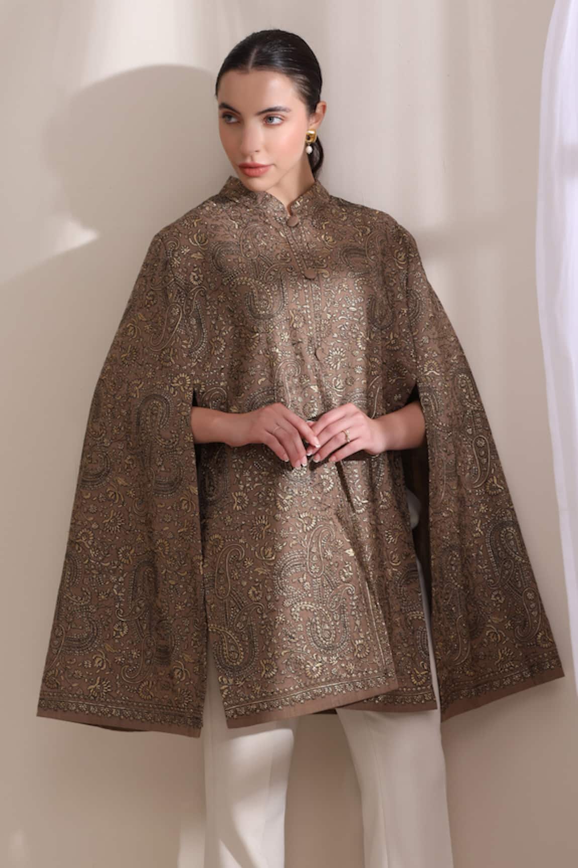 Dusala Sanjh Embroidered Cape