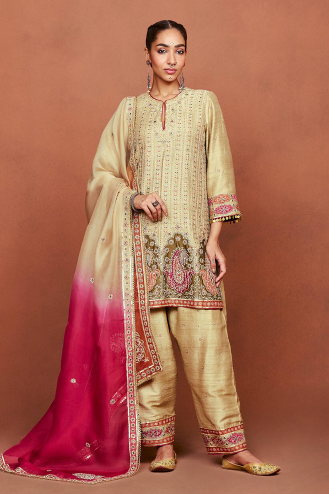 Sue Mue Raaya Paisley Applique Dori Kurta Salwar Set