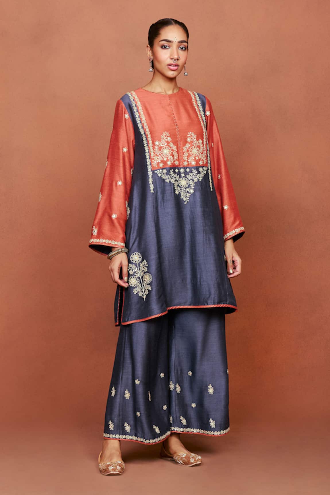 Sue Mue Kai Color Block Tunic & Pant Set