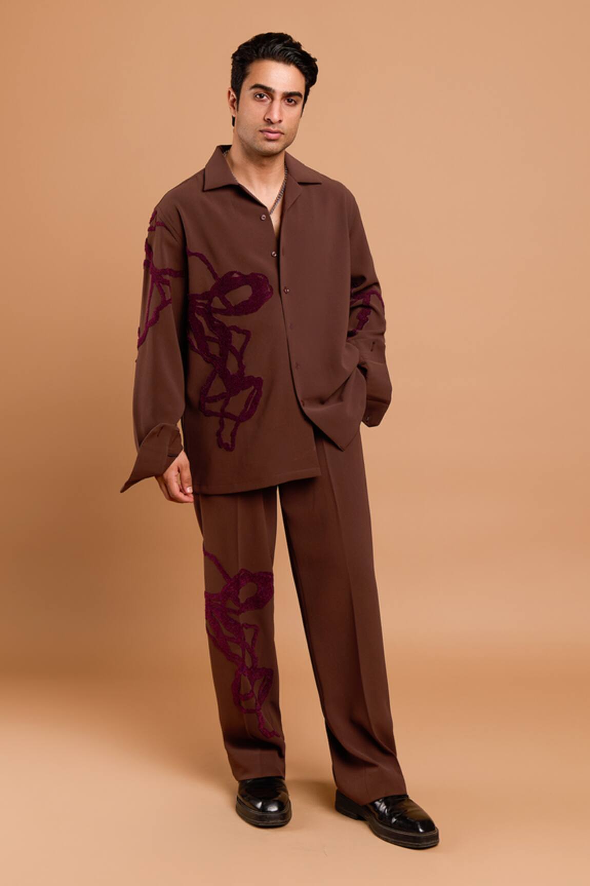 Rohit Doshi Abstract Embroidered Shirt & Pant Set