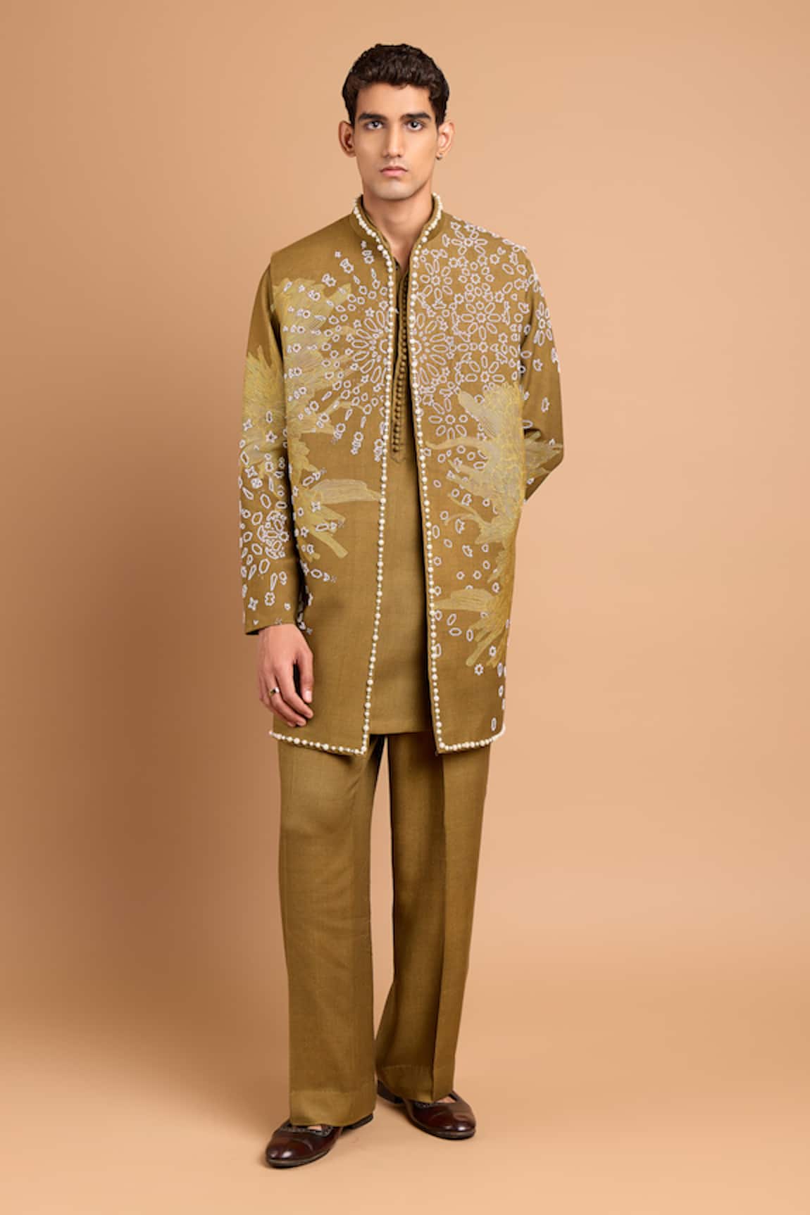 Rohit Doshi Embroidered Bundi & Kurta Set