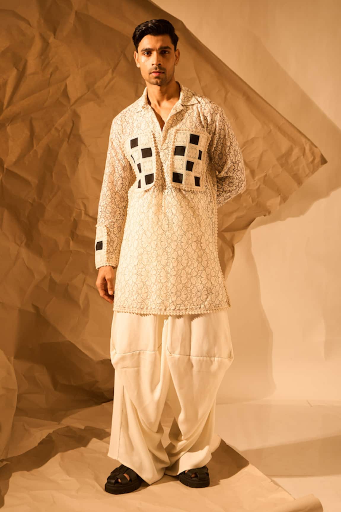 Rohit Doshi Embroidered Kurta & Pant Set