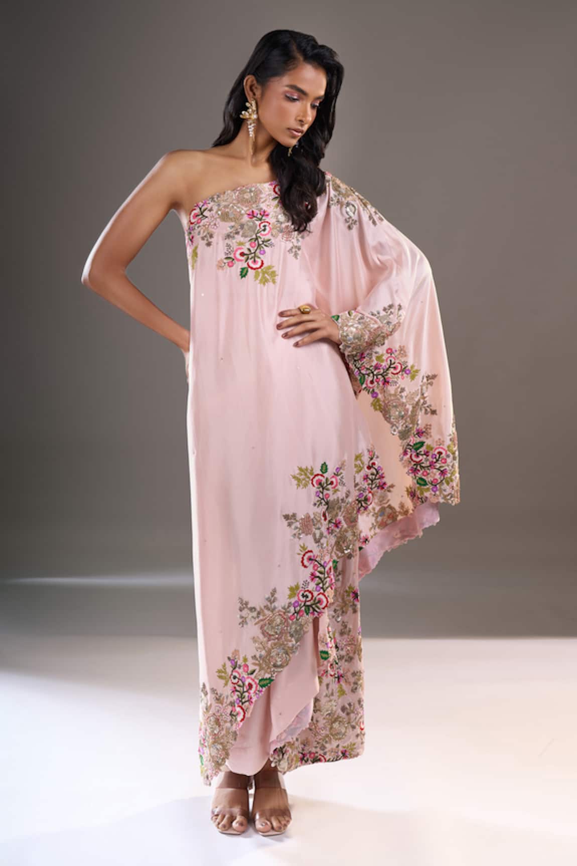 Anamika Khanna Embroidered Cape & Draped Skirt Set