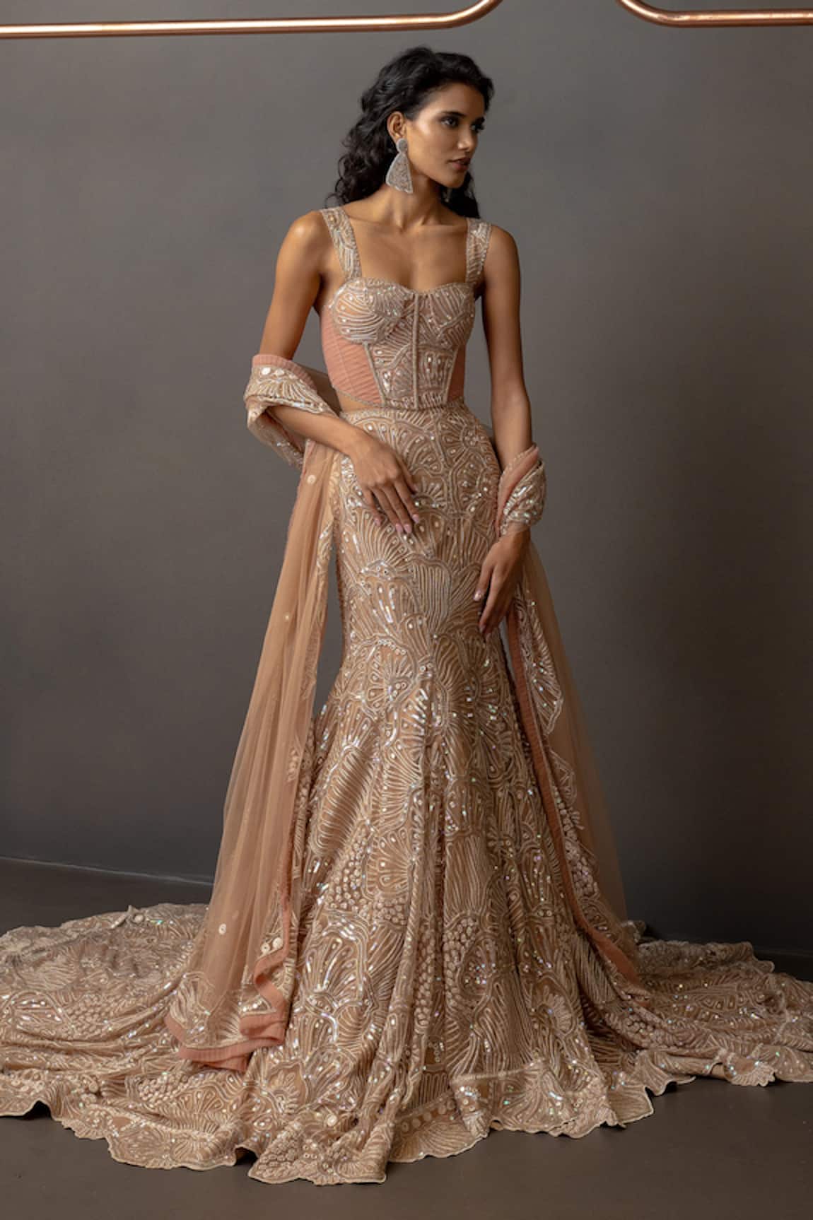 Mishru Orelis Embellished Corset Skirt Set