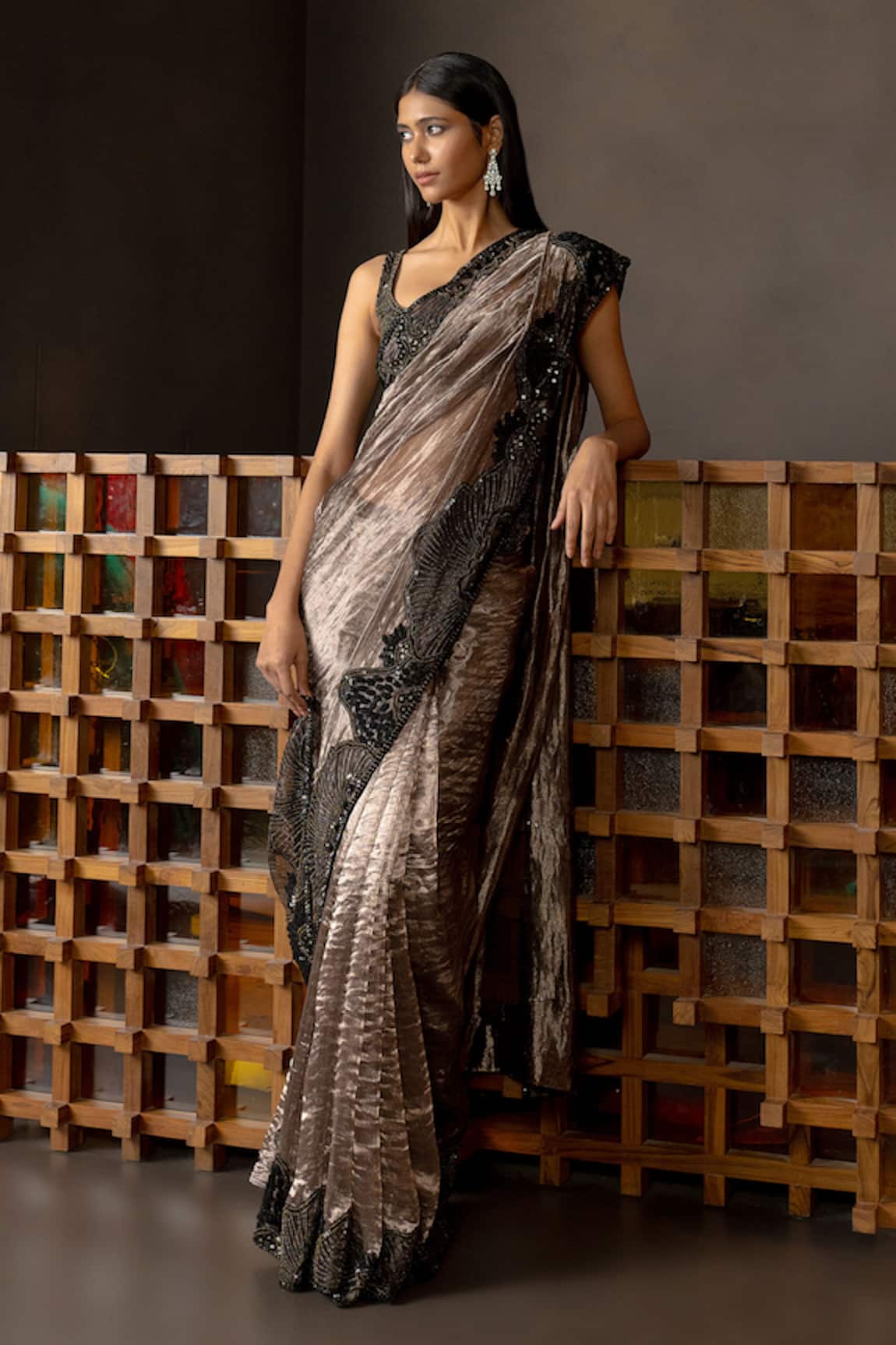 Mishru Astrea Embellished Saree With Blouse