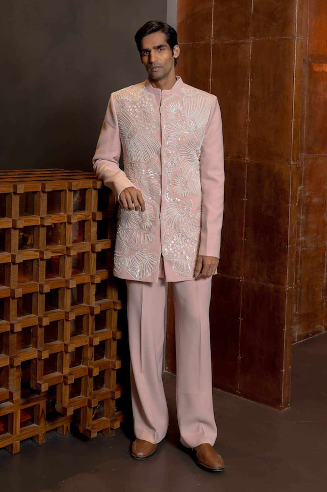 Mishru Lucen Embroidered Bandgala Set