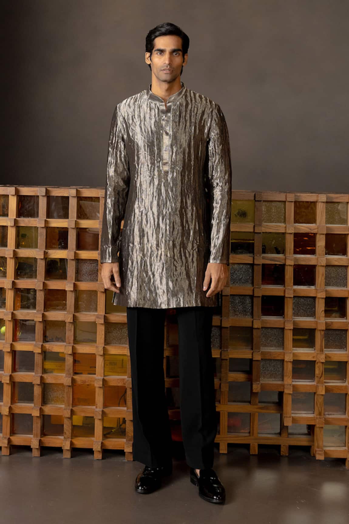 Mishru Marek Textured Kurta & Parallel Pant Set