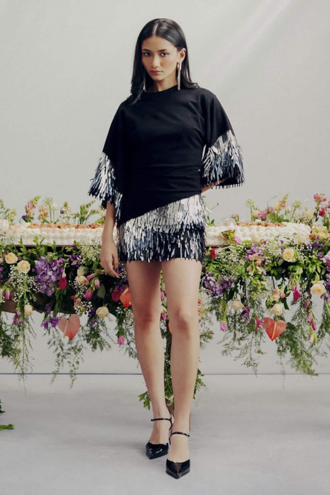 Pocket Stories Ombre Hand Embroidered T-Shirt Dress 