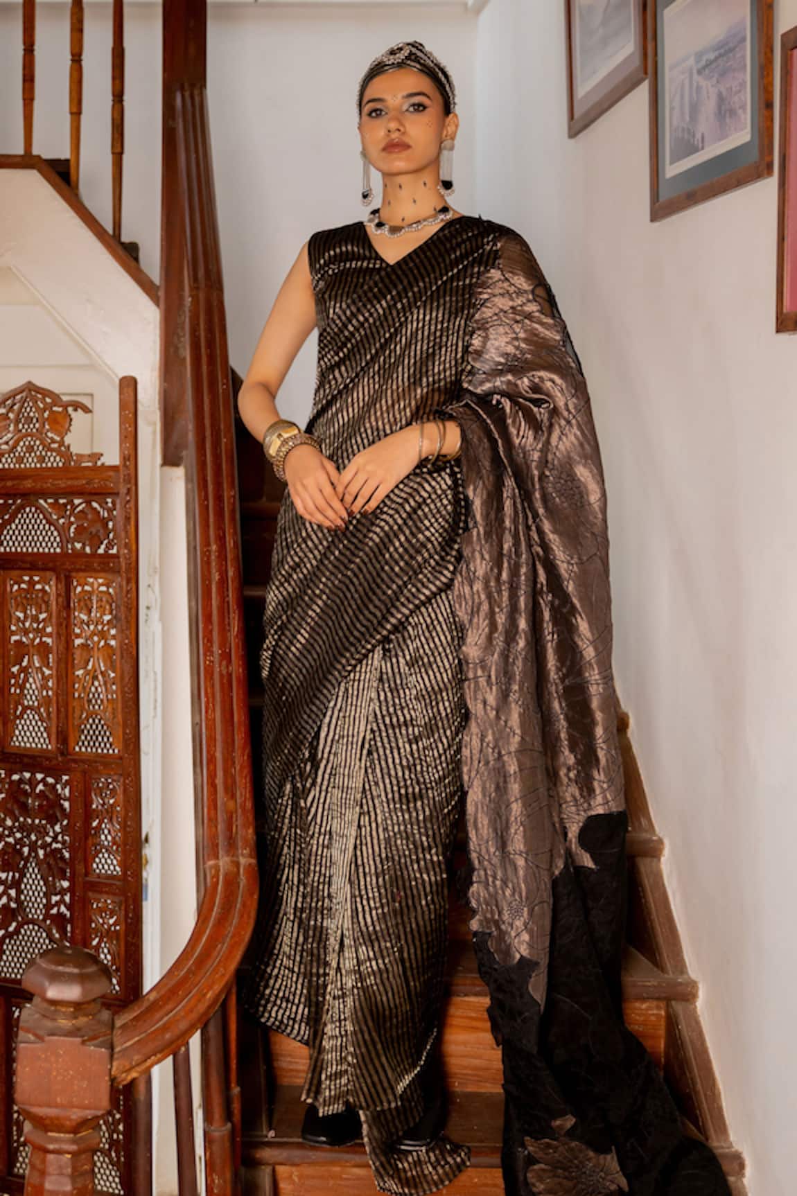 Chambray & CO. Banarasi Tissue Silk Saree With Blouse