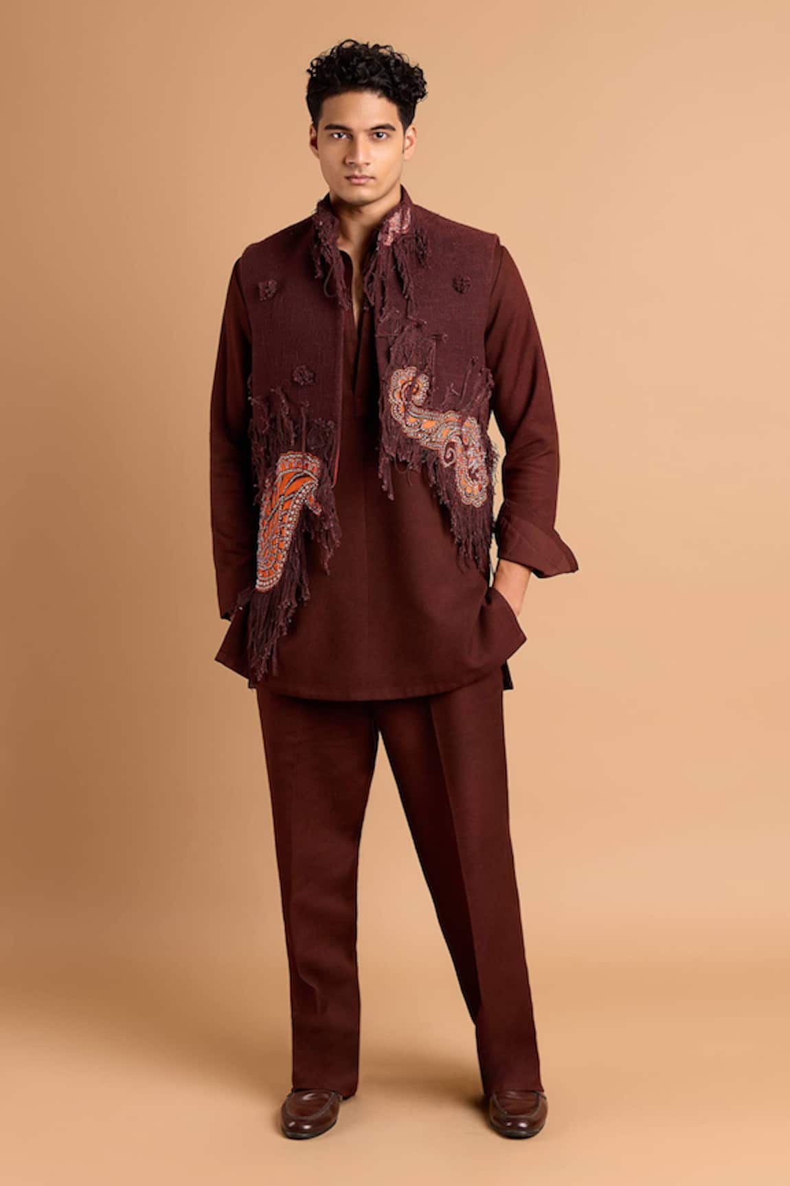 Rohit Doshi Paisley Embroidered Kurta & Pant Set