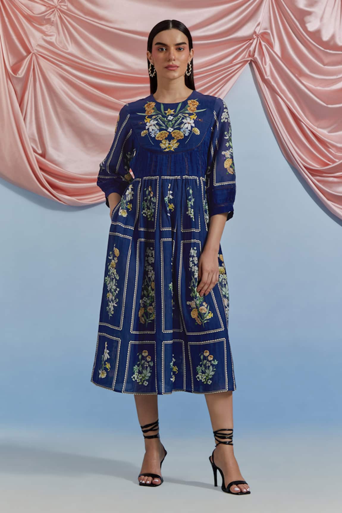 Pozruh By Aiman Bouquet Print Dress