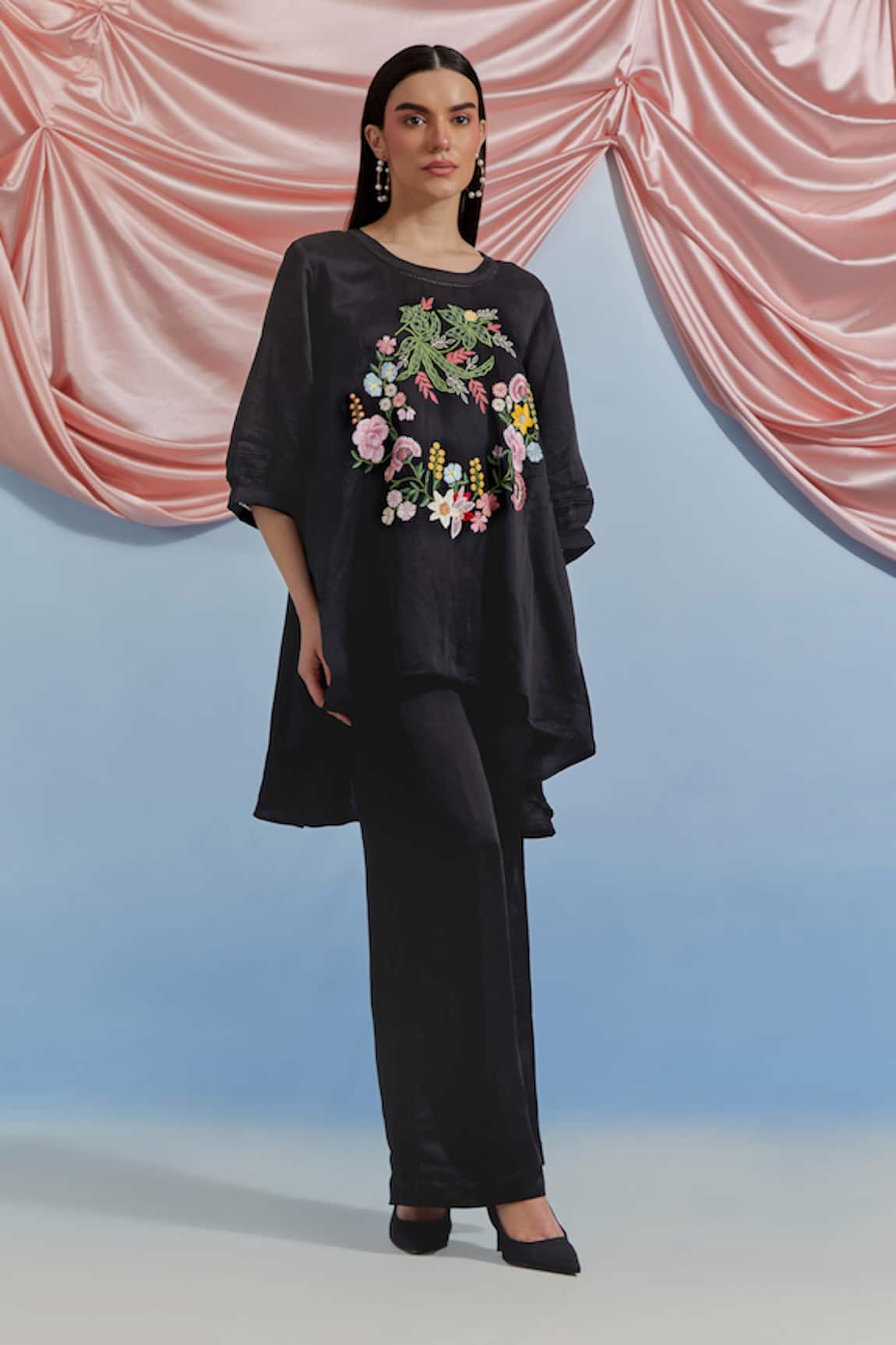 Pozruh By Aiman Embroidered Top & Trouser Set