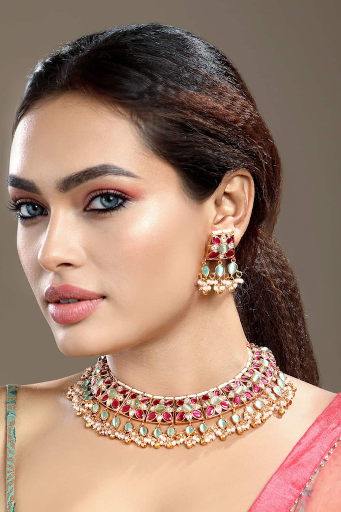 HRISHA Pearl & Kundan Necklace Set