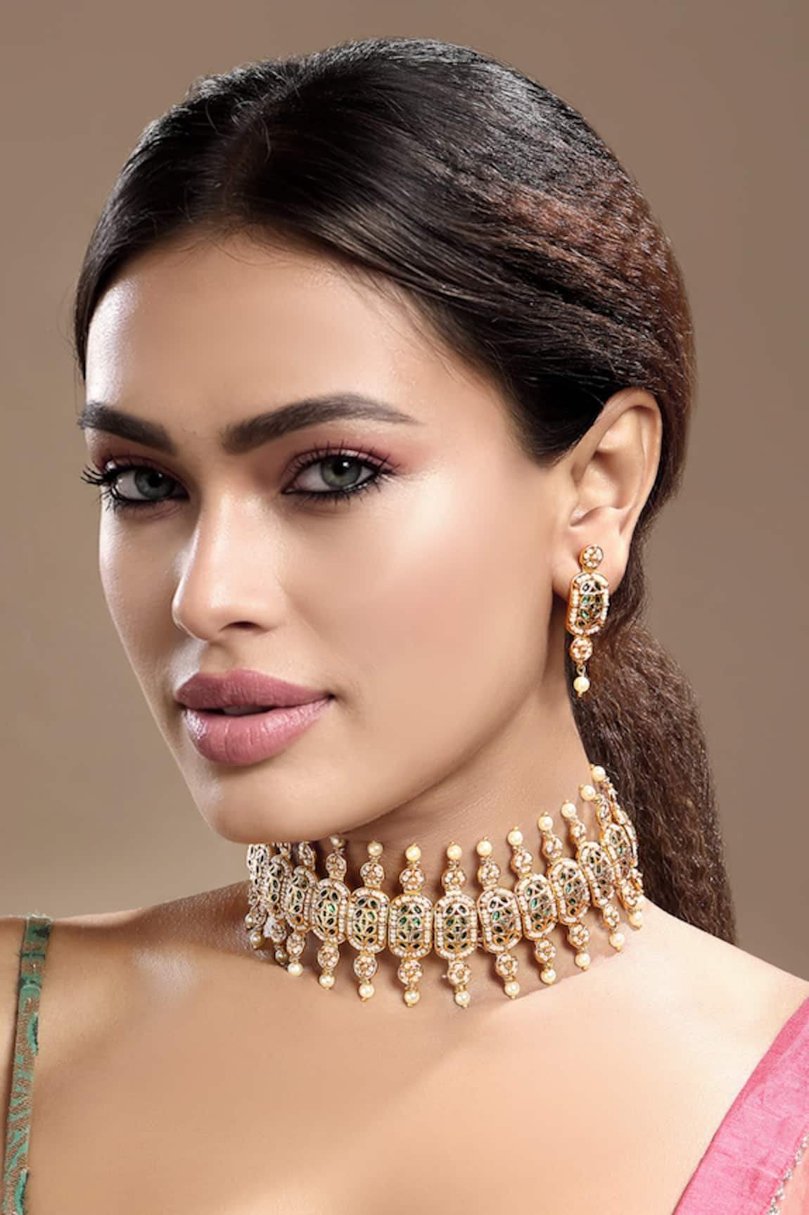 HRISHA Floral Carved Necklace Set