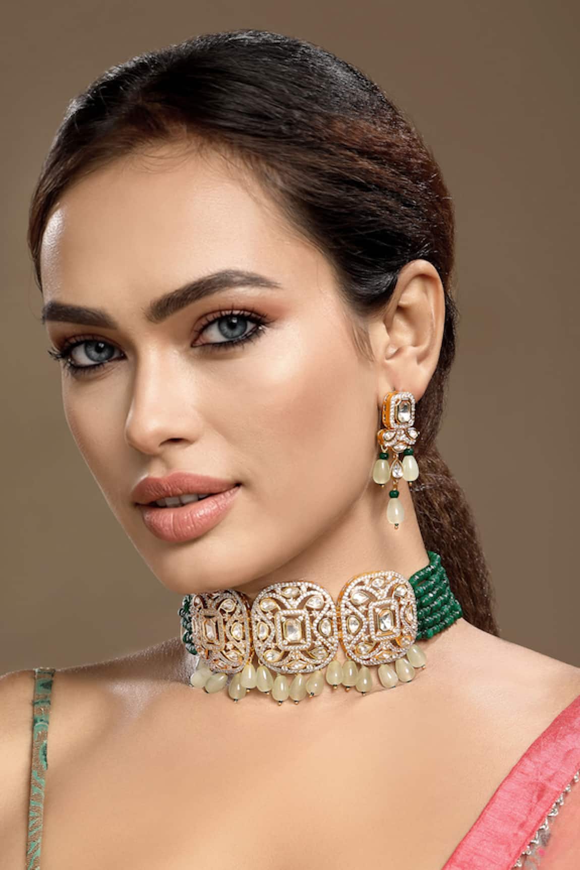 HRISHA Kundan Polki Necklace Set