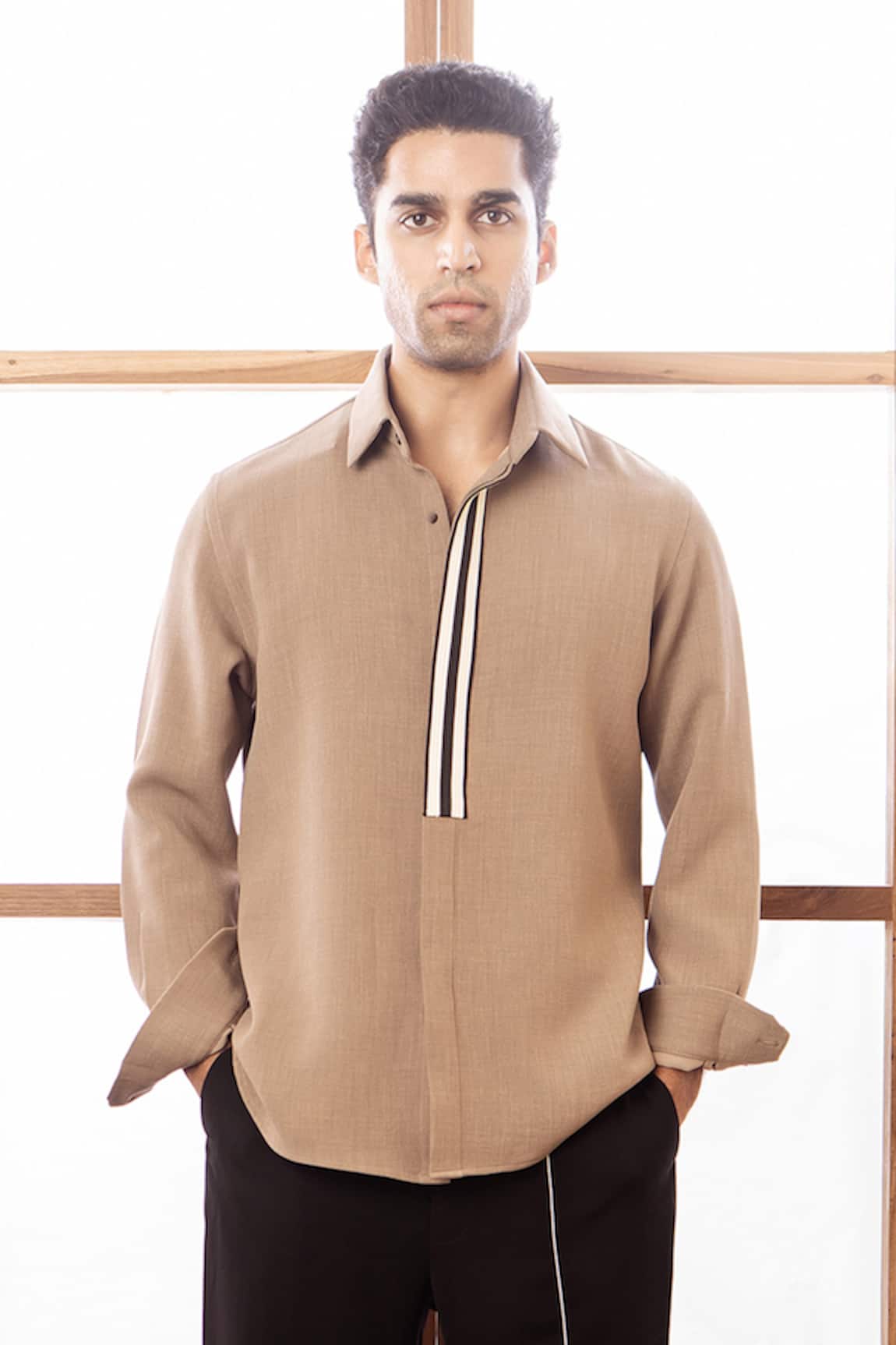 Rohit Doshi Stump Pattern Striped Shirt