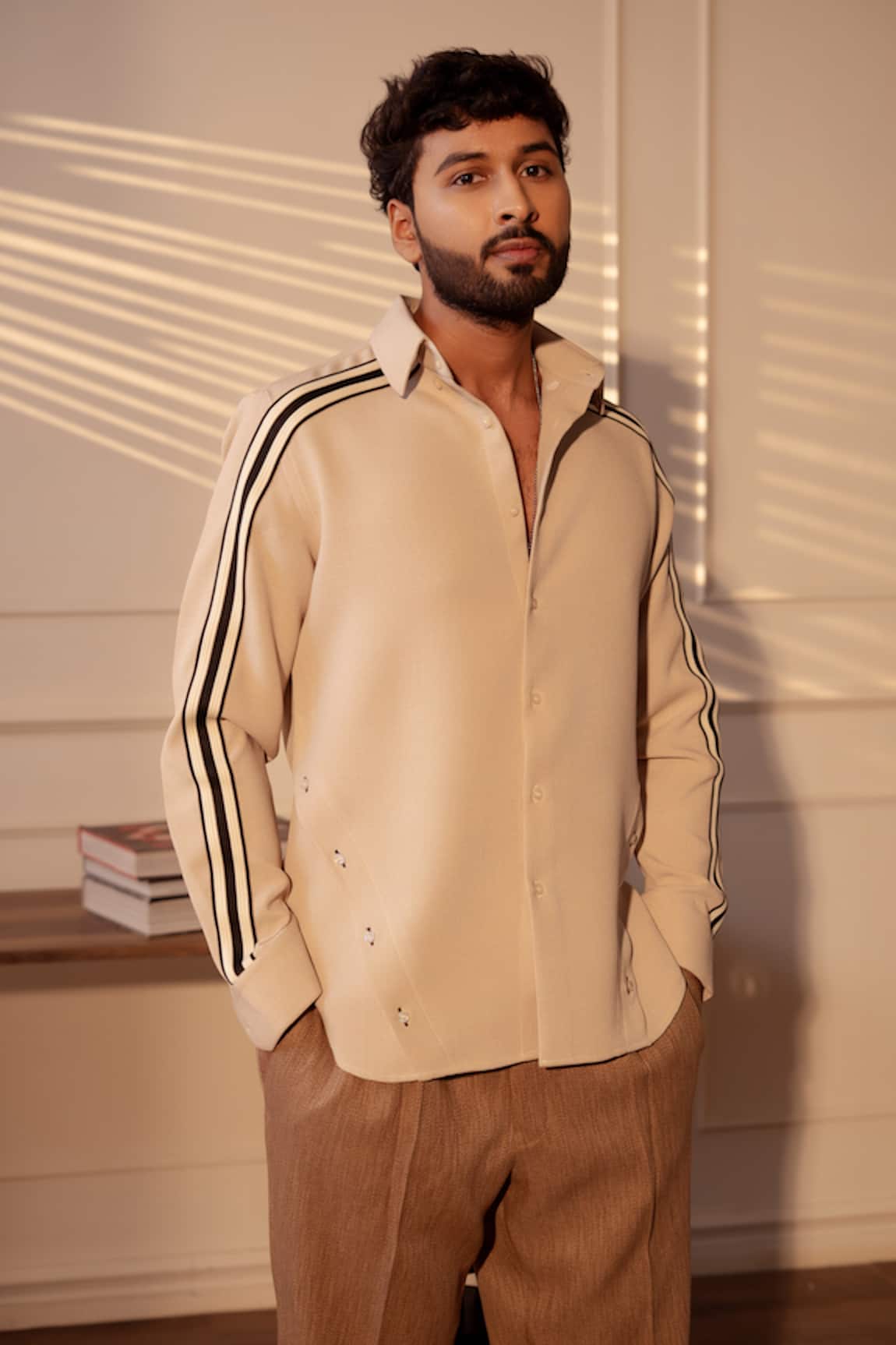 Rohit Doshi Striped Sleeve Gaaj Shirt