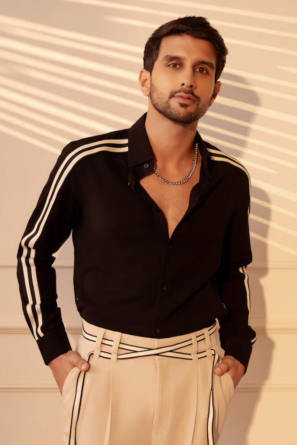 Rohit Doshi Lachka Pipe Work Shirt