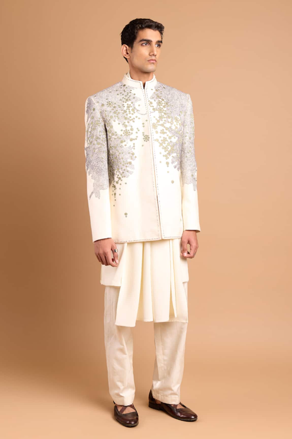 Rohit Doshi Floral Embroidered Bandhgala 