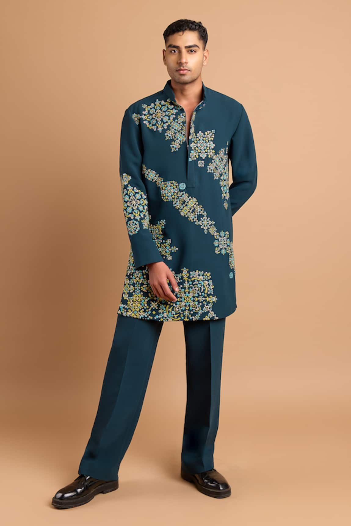 Rohit Doshi Patterned Lachka & Armani Short Kurta 