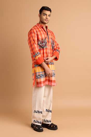 ROHIT DOSHI Checkered Print Kurta 