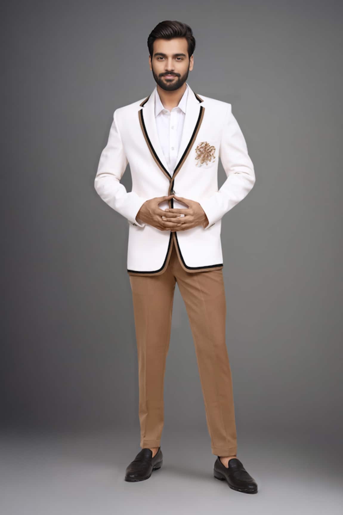 Arihant Rai Sinha Handwork Horse Embroidered Single Breasted Blazer 