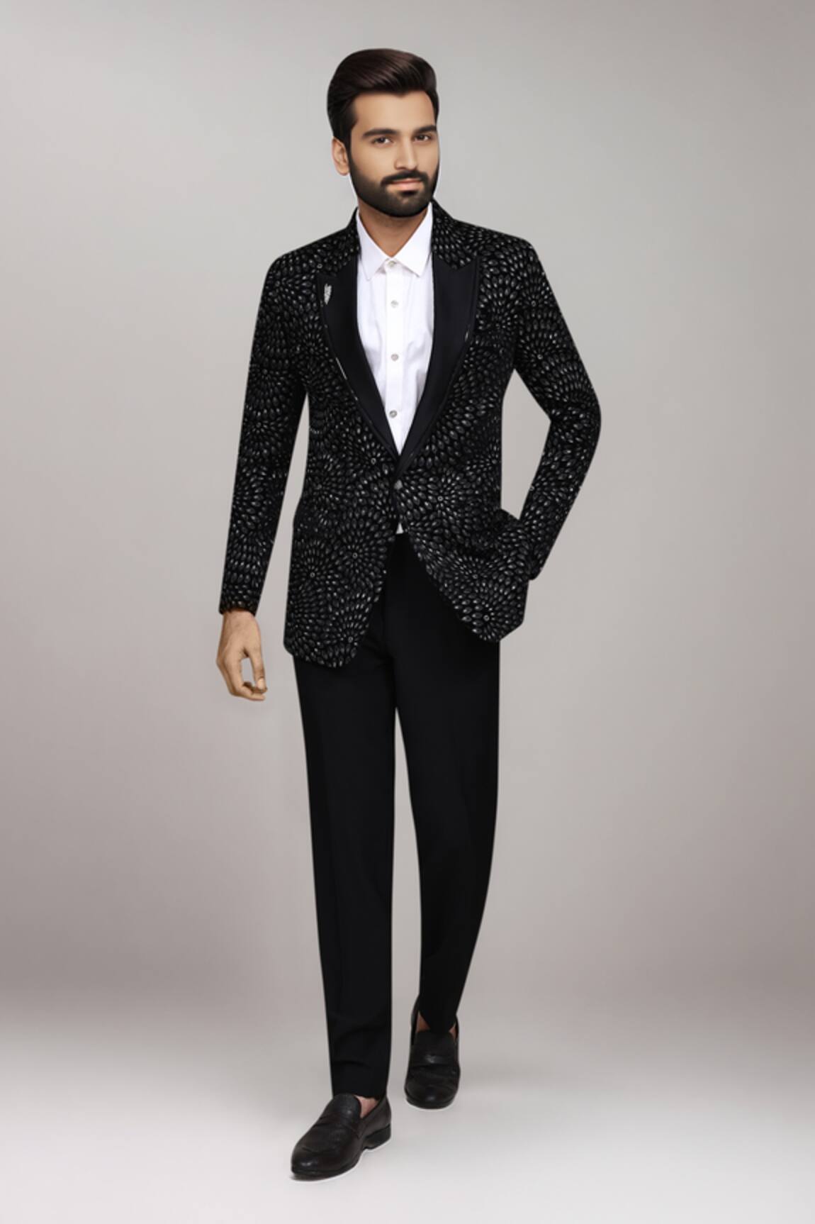 Arihant Rai Sinha Applique Pattern Velvet Suit Set