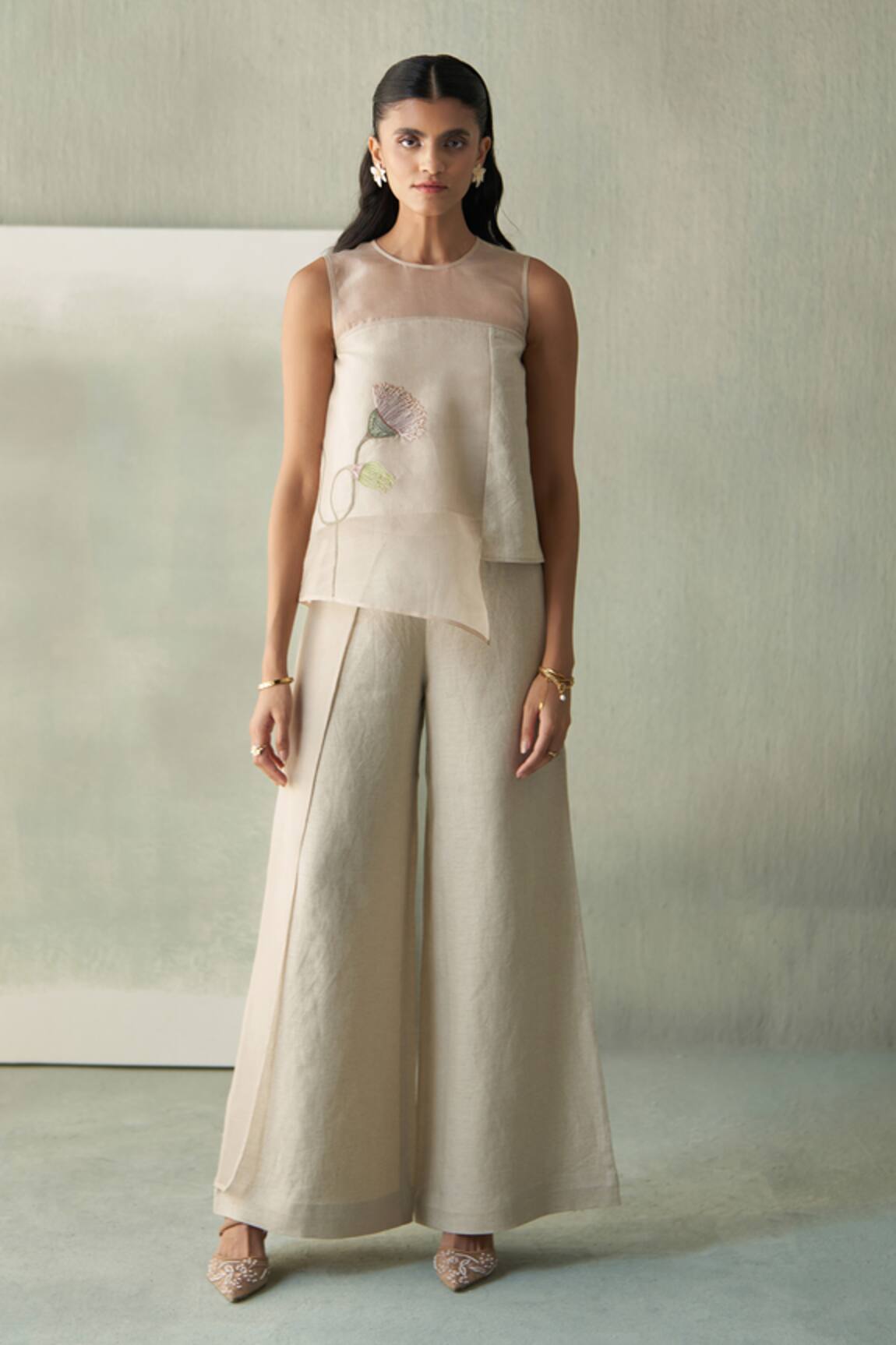 Febo6 Desert Linen Wide Leg Trouser