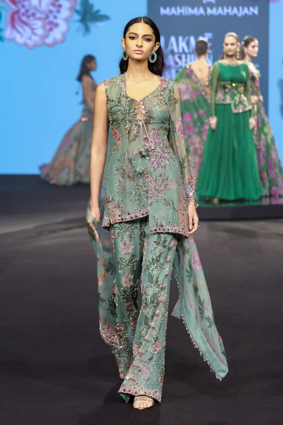 Mahima Mahajan Sania Floral Embroidered Kurta Pant Set 