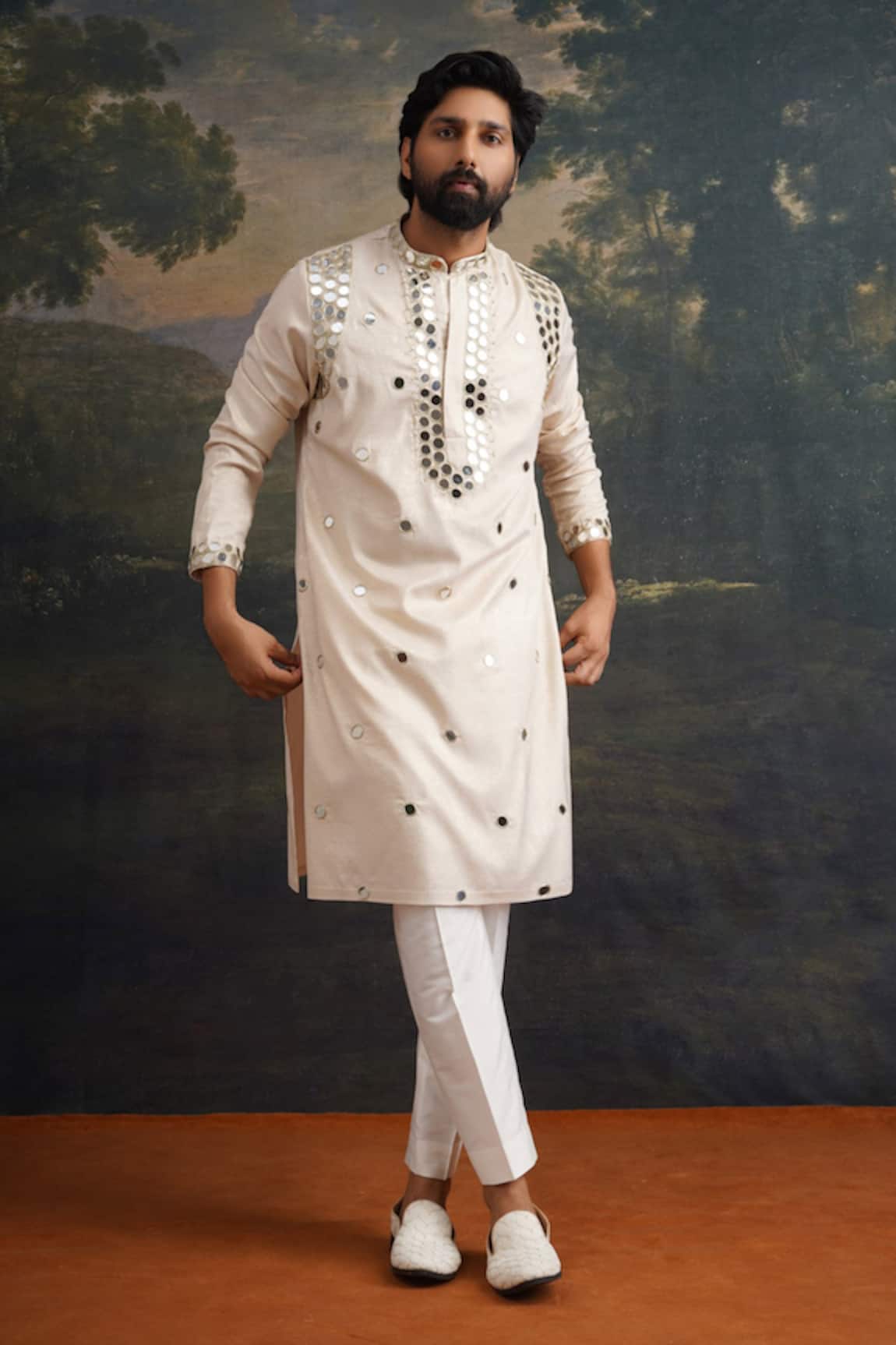Thetaa Mirror Embroidered Kurta & Pant Set