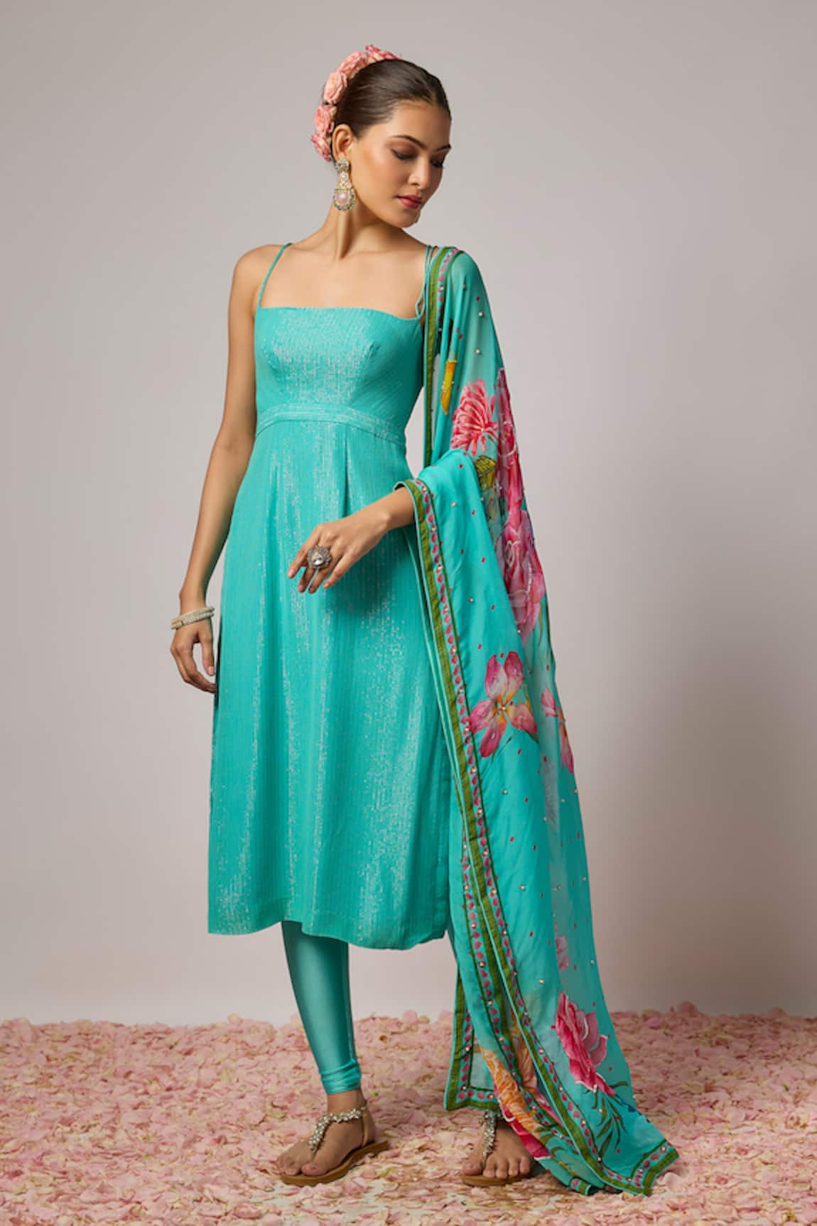 Krishna Padia Floral Hand Embroidered Kurta Set