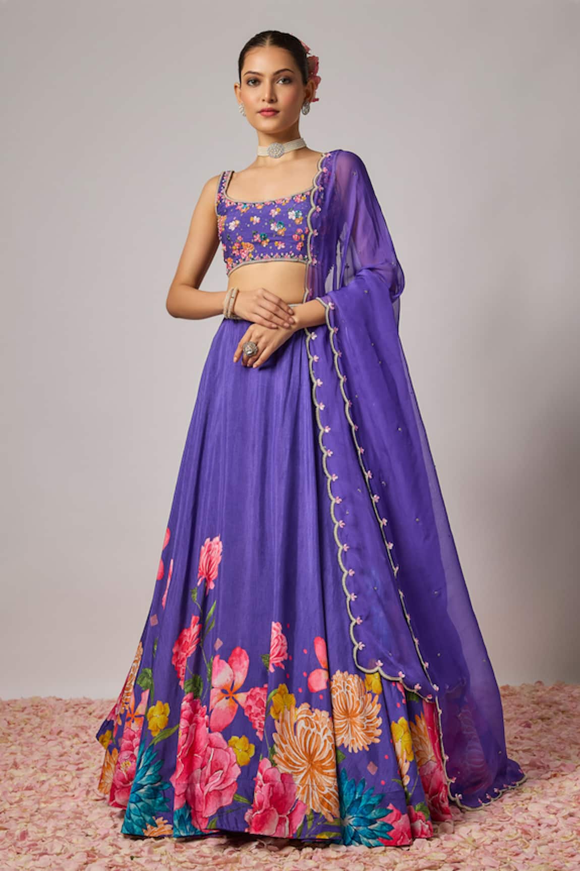 Krishna Padia Hand Embroidered Lehenga Blouse Set