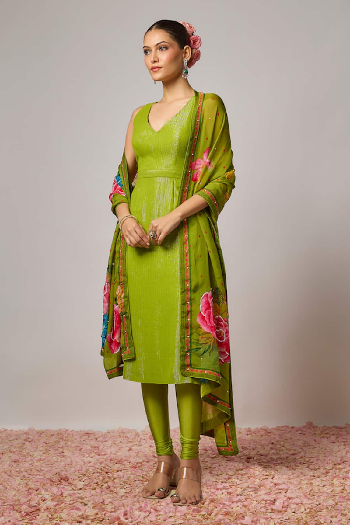 Krishna Padia Floral Hand Embroidered Kurta Set