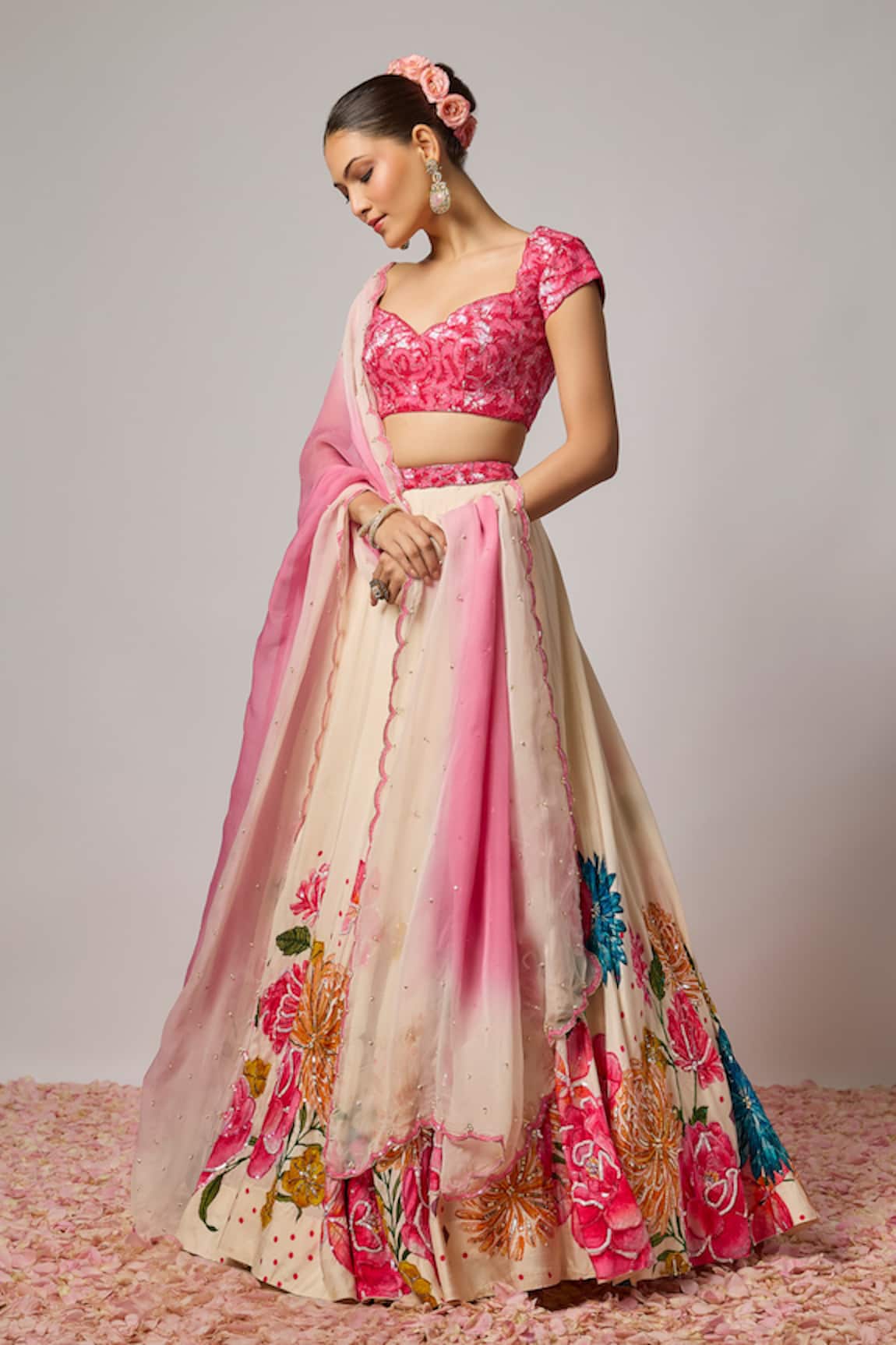 Krishna Padia Floral Hand Embroidered Blouse