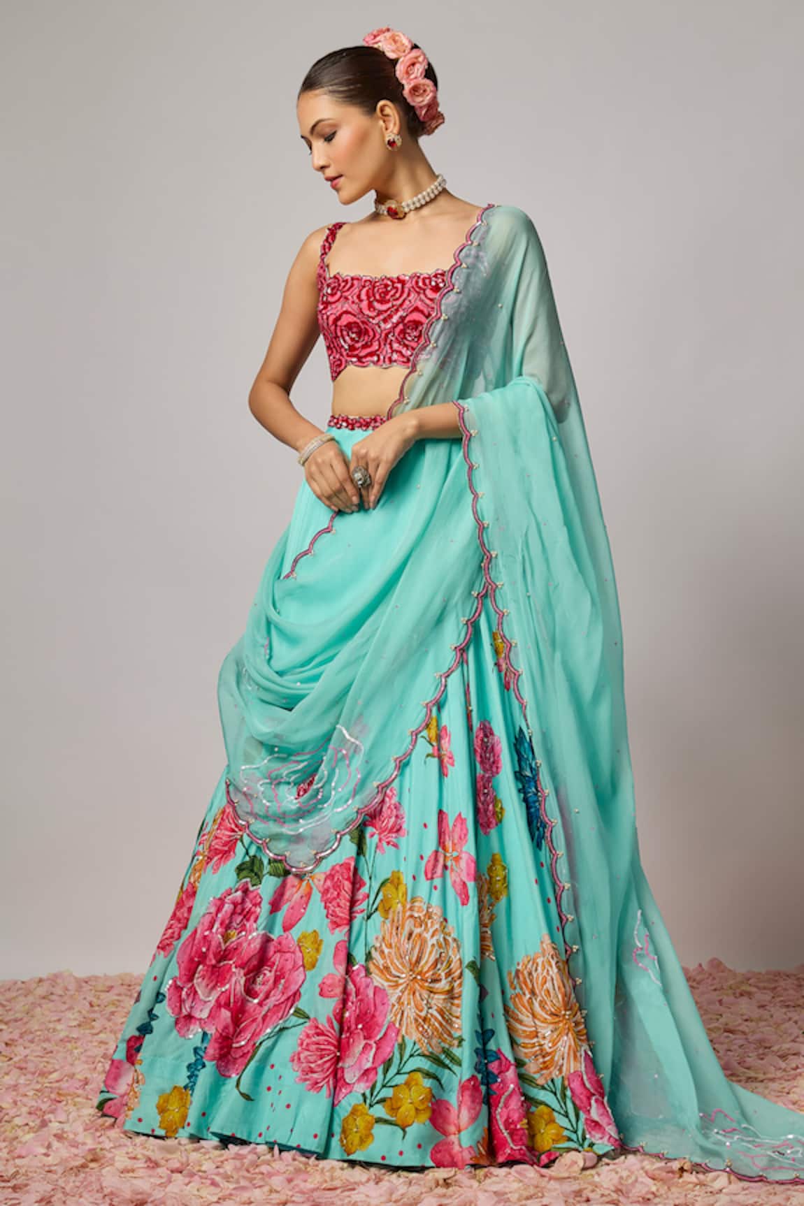 Krishna Padia Floral Hand Embroidered Blouse