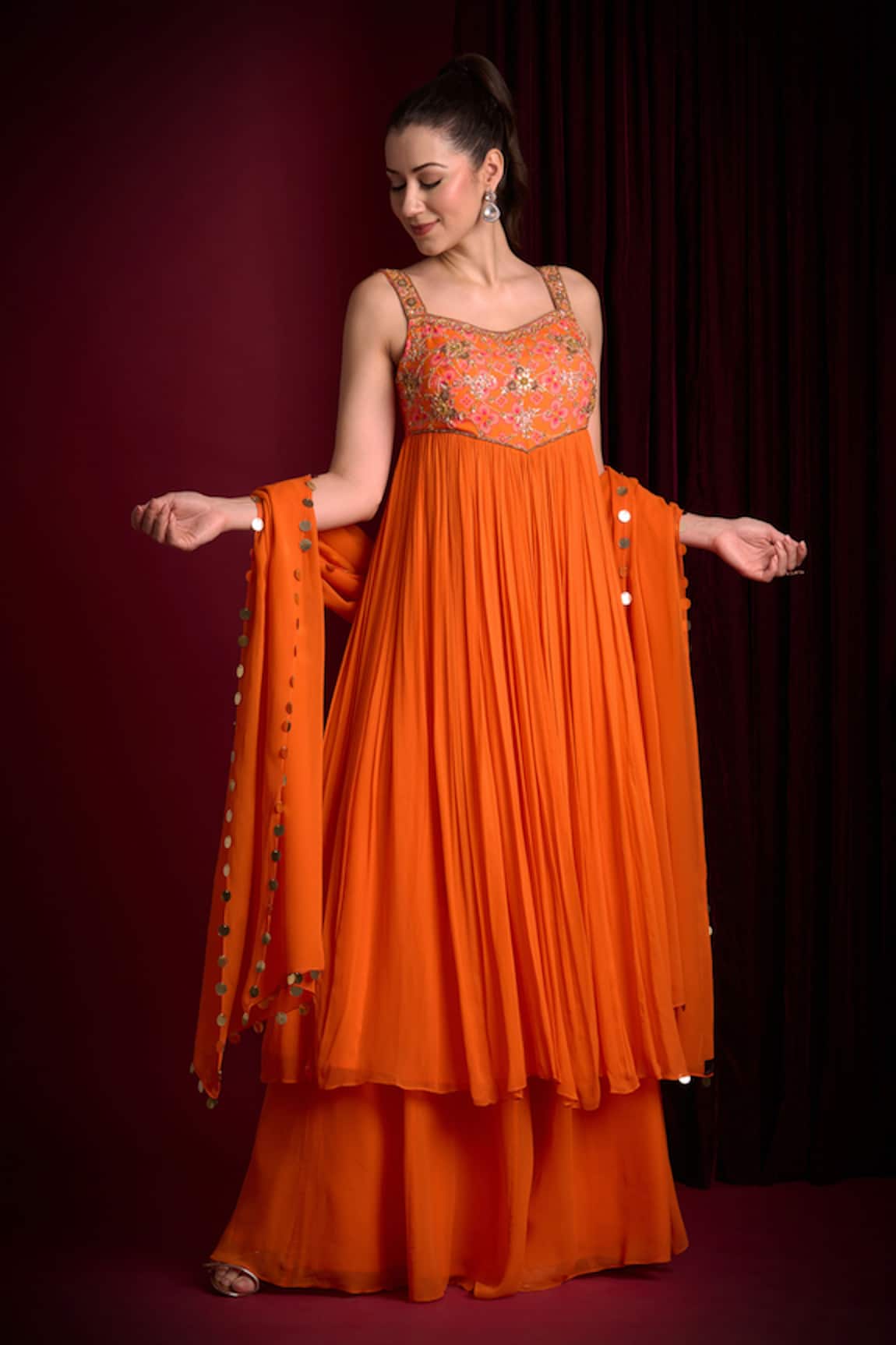 Aayushi Maniar Tarangini Embroidered Yoke Pleated Anarkali Set