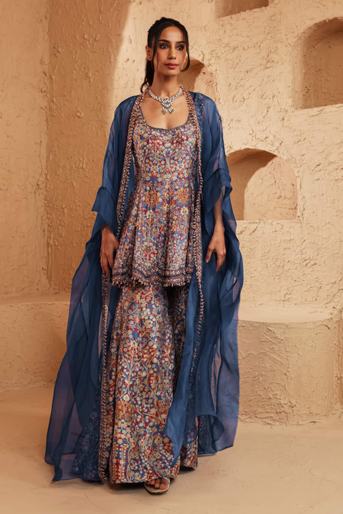 Ridhima Bhasin Kaera Chanderi Cape Sharara Set 