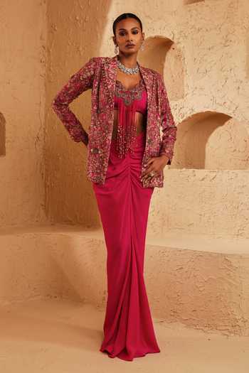 Ridhima Bhasin Elysia Embroidered Blazer Skirt Set 