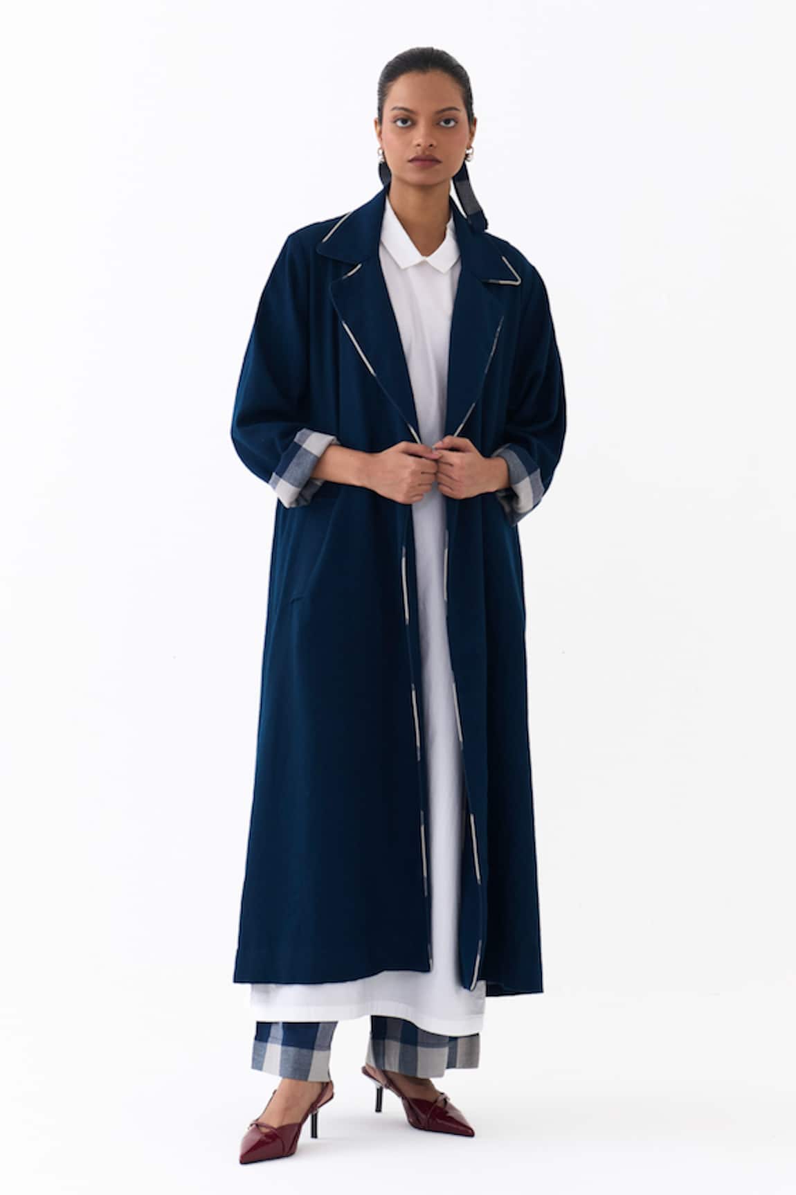 Three Notch Collar Overlay Jacket Pant Set