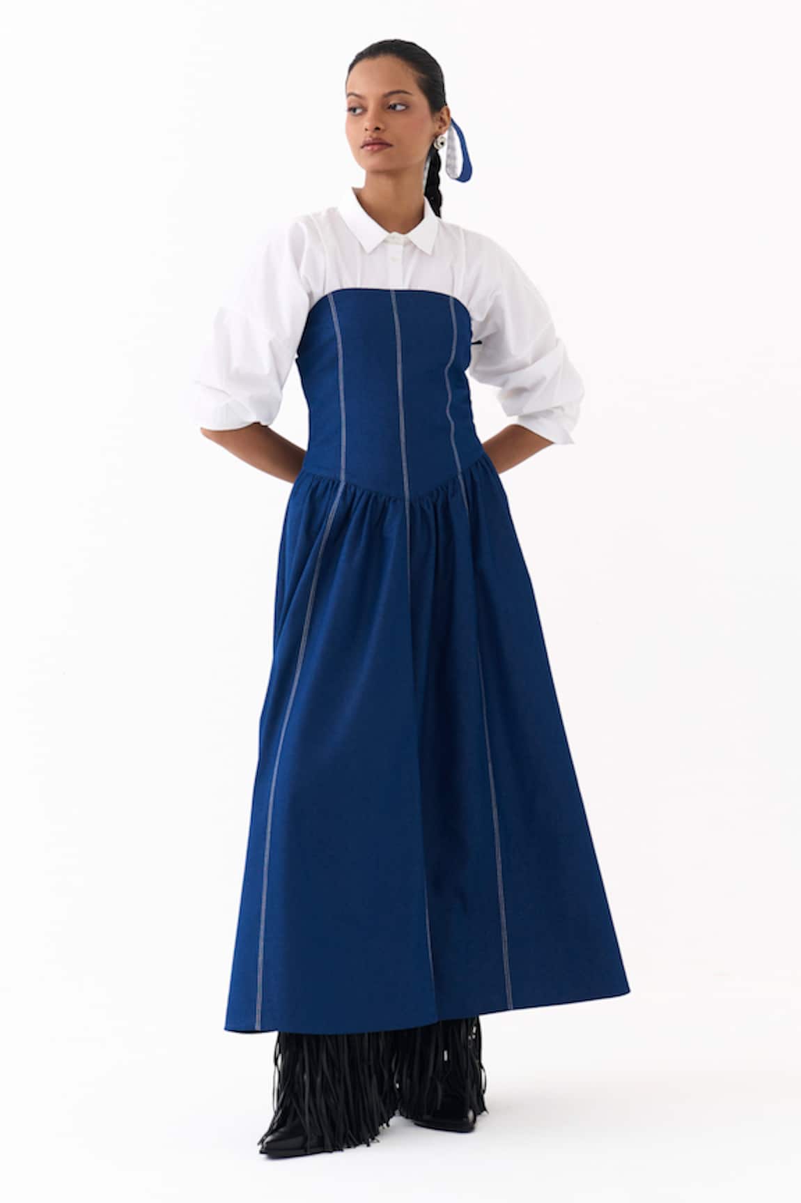 Three Panelled Shirt With Corset Dress