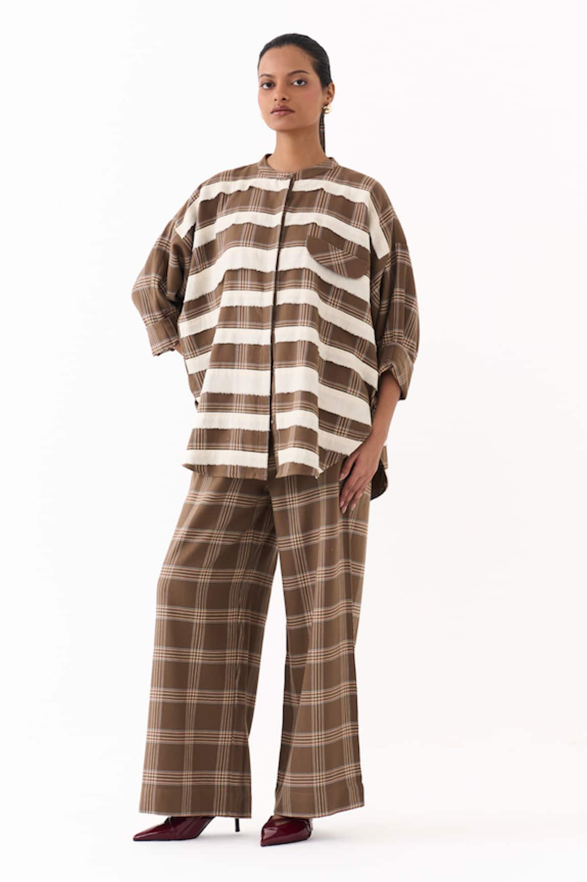 Three Striped Pattern Shirt & Pant Set 